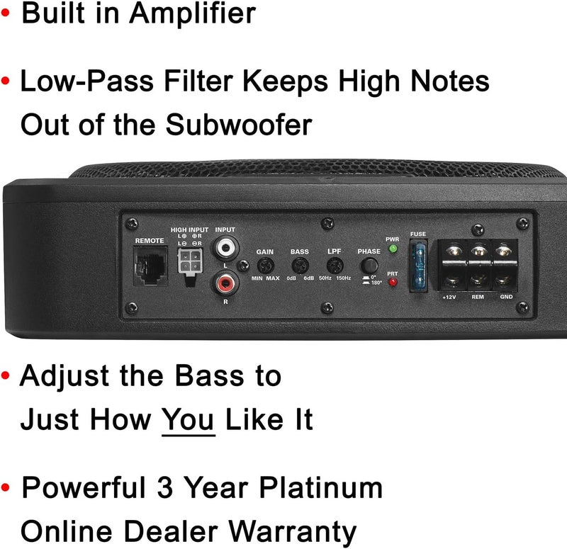 BOSS AUDIO SYSTEMS مضخم الصوت BOSS Audio Systems BAB10 - 1200 وات أقصى طاقة، مضخم صوت منخفض الارتفاع، 10 بوصة مع جهاز تحكم عن بعد - Image 3